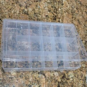 Rare size plastic container with multiple compartments for storage, jewelry, etr